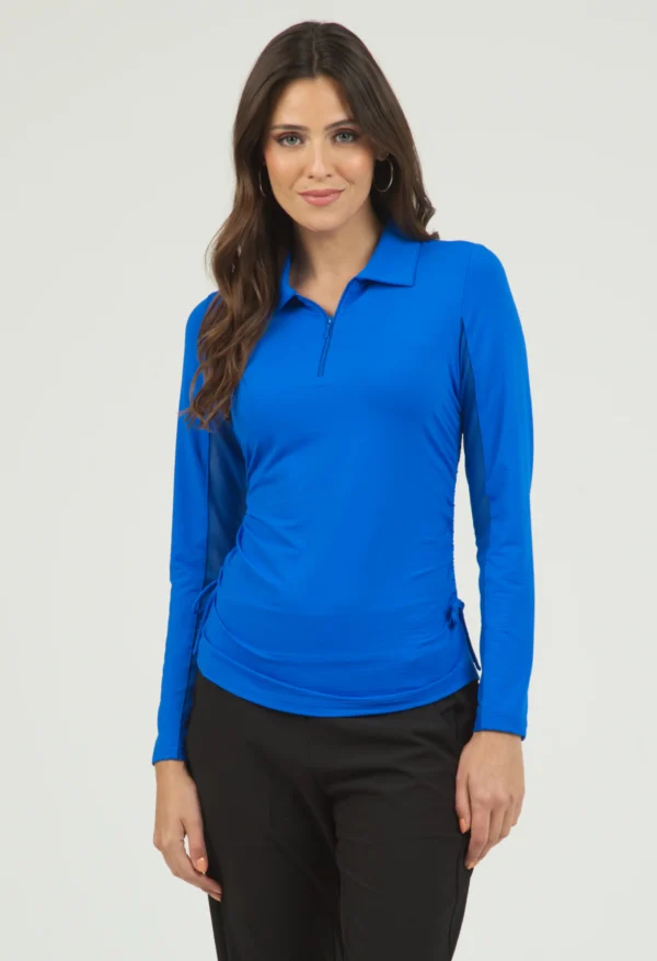 WOMEN'S SOLID ADJUSTABLE LENGTH LONG SLEEVE POLO - Image 20