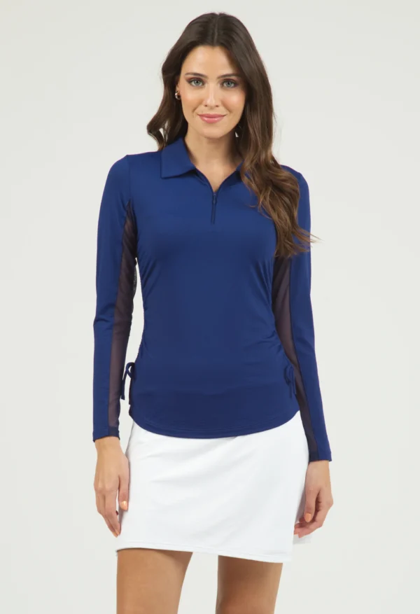 WOMEN'S SOLID ADJUSTABLE LENGTH LONG SLEEVE POLO - Image 23
