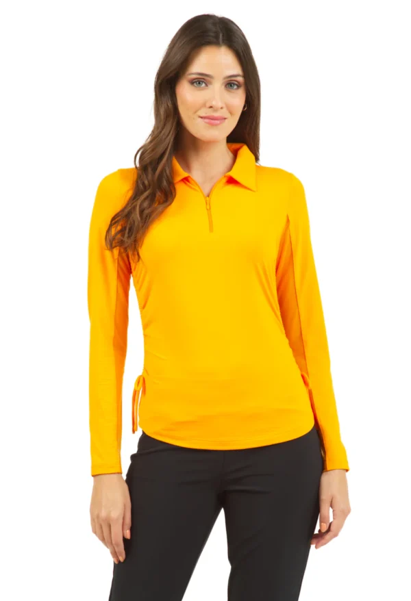 WOMEN'S SOLID ADJUSTABLE LENGTH LONG SLEEVE POLO - Image 12