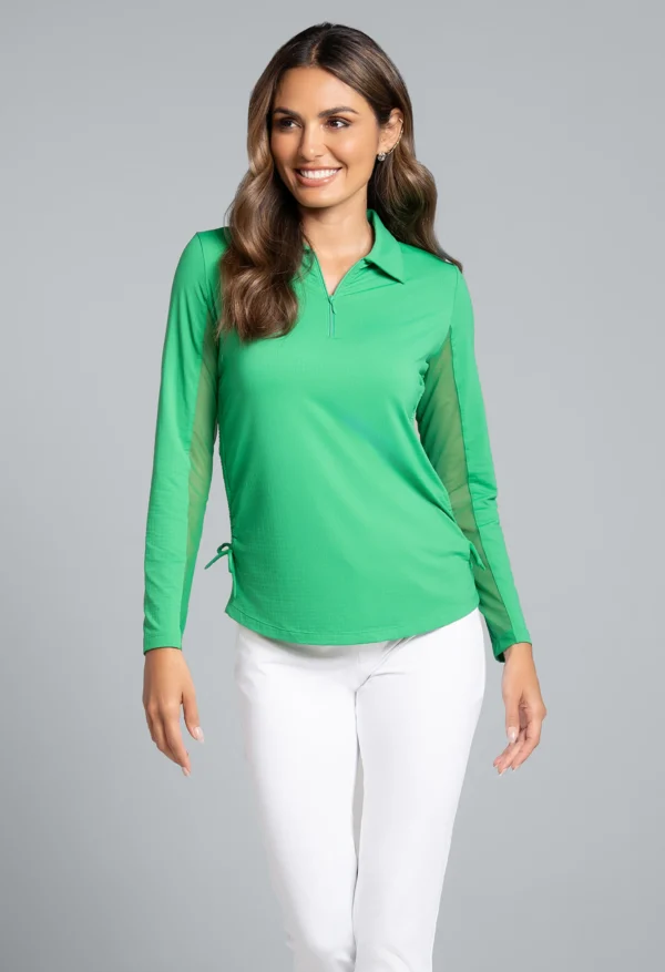WOMEN'S SOLID ADJUSTABLE LENGTH LONG SLEEVE POLO - Image 16