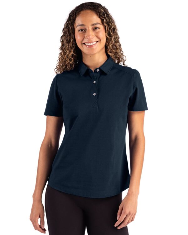 LADIES CUTTER & BUCK ADVANTAGE REFRESH EPIC CONFIDENCE RECYCLED WOMENS TRI-BLEND PIQUE POLO - Image 7