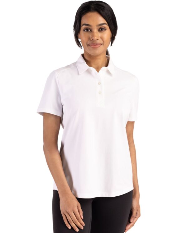 LADIES CUTTER & BUCK ADVANTAGE REFRESH EPIC CONFIDENCE RECYCLED WOMENS TRI-BLEND PIQUE POLO
