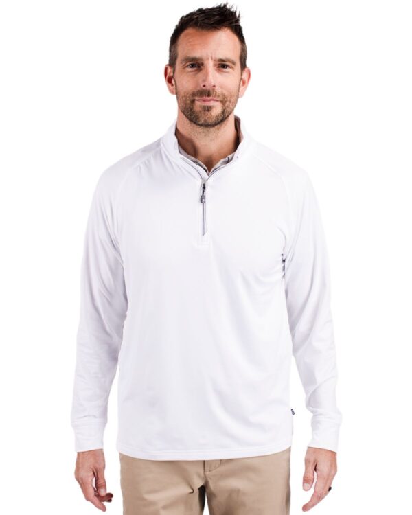 CUTTER & BUCK ADAPT ECO KNIT STRETCH RECYCLED MENS QUARTER ZIP PULLOVER - Image 5