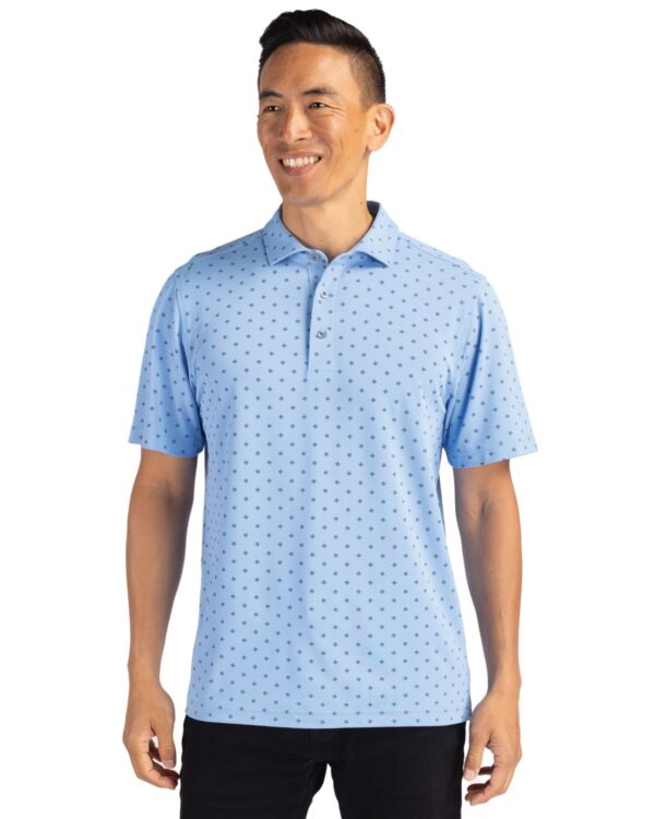 CUTTER & BUCK VIRTUE ECO PIQUE TILE PRINT RECYCLED MENS POLO