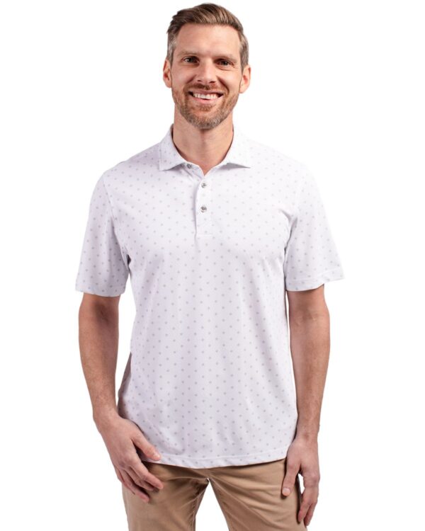 CUTTER & BUCK VIRTUE ECO PIQUE TILE PRINT RECYCLED MENS POLO - Image 8