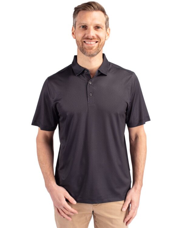 CUTTER & BUCK PIKE ECO TONAL GEO PRINT STRETCH RECYCLED MENS POLO