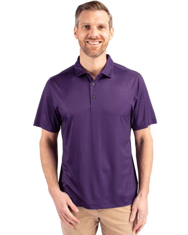 CUTTER & BUCK PIKE ECO TONAL GEO PRINT STRETCH RECYCLED MENS POLO - Image 5