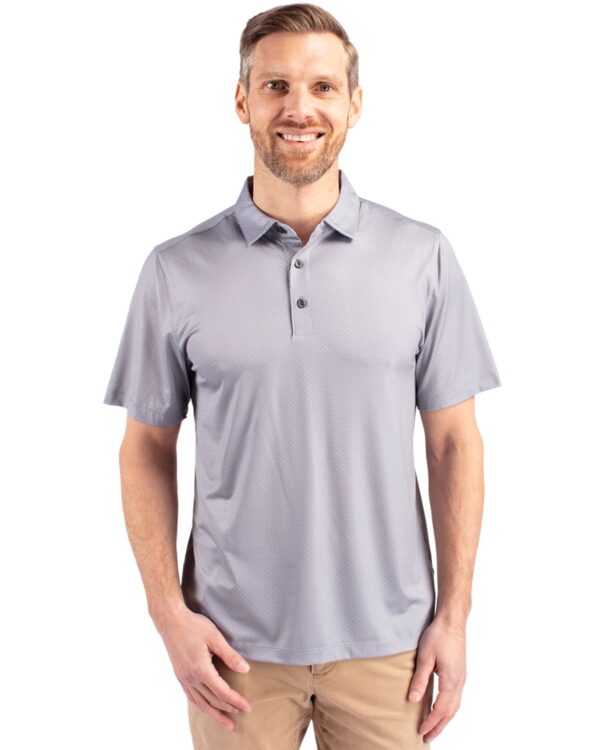 CUTTER & BUCK PIKE ECO TONAL GEO PRINT STRETCH RECYCLED MENS POLO - Image 4