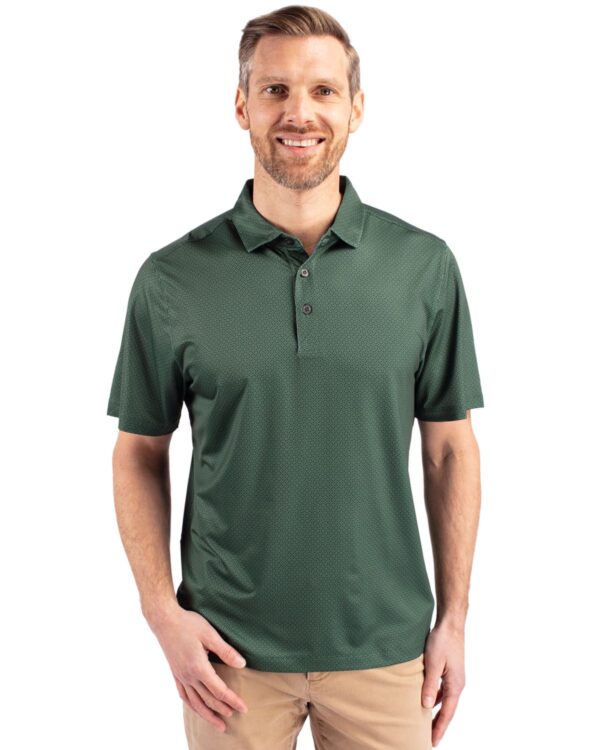 CUTTER & BUCK PIKE ECO TONAL GEO PRINT STRETCH RECYCLED MENS POLO - Image 3