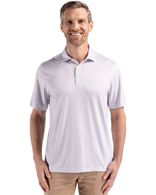 CUTTER & BUCK PIKE ECO DIAMOND DOT PRINT RECYCLED MENS POLO