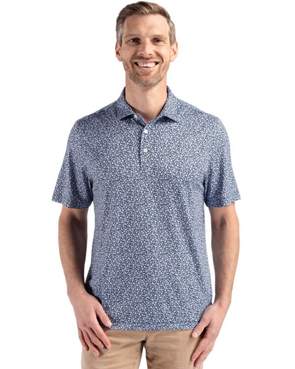 CUTTER & BUCK PIKE ECO FLORA PRINT RECYCLED MENS POLO