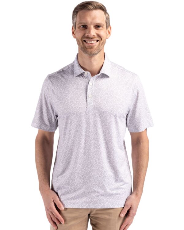 CUTTER & BUCK PIKE ECO FLORA PRINT RECYCLED MENS POLO - Image 2