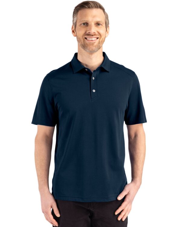 CUTTER & BUCK ADVANTAGE REFRESH EPIC CONFIDENCE RECYCLED MENS TRI-BLEND PIQUE POLO - Image 2